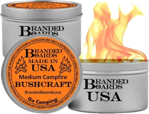 | Made in USA | Portable Mini Bonfire Campfire in a Can | Reusable & up to 4 Hours of Burn Time | Picnics Parties S'Mores Gifts Bushcraft Camping Survival Emergencies (2-Pack Med)