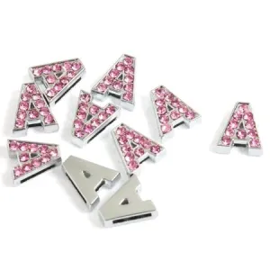 10 mm Slide Letters A-Z (10/pk) - Pink