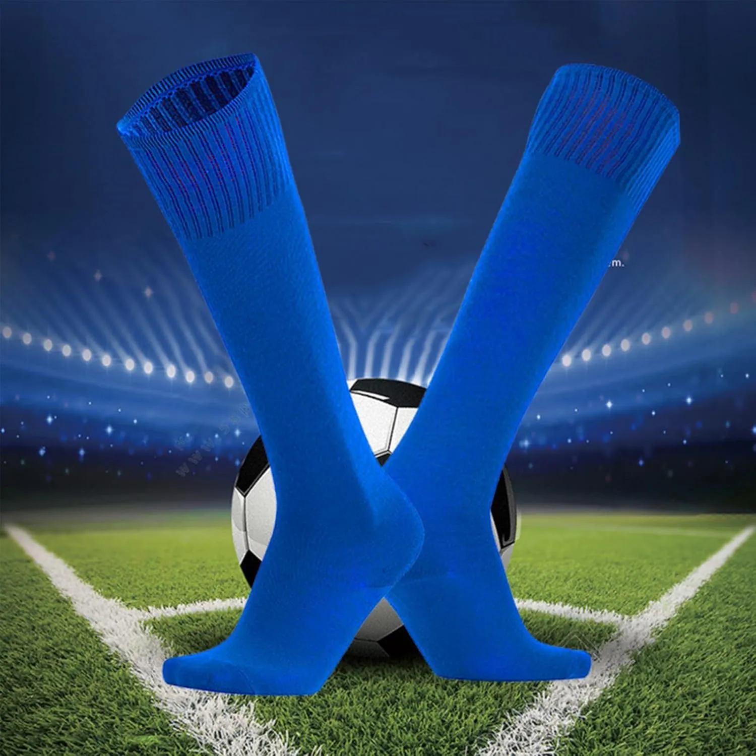 10 Pairs Kids Soccer Socks Stretchy Knee High Tube Colorful Football Athletic Team Socks for Boys Girls