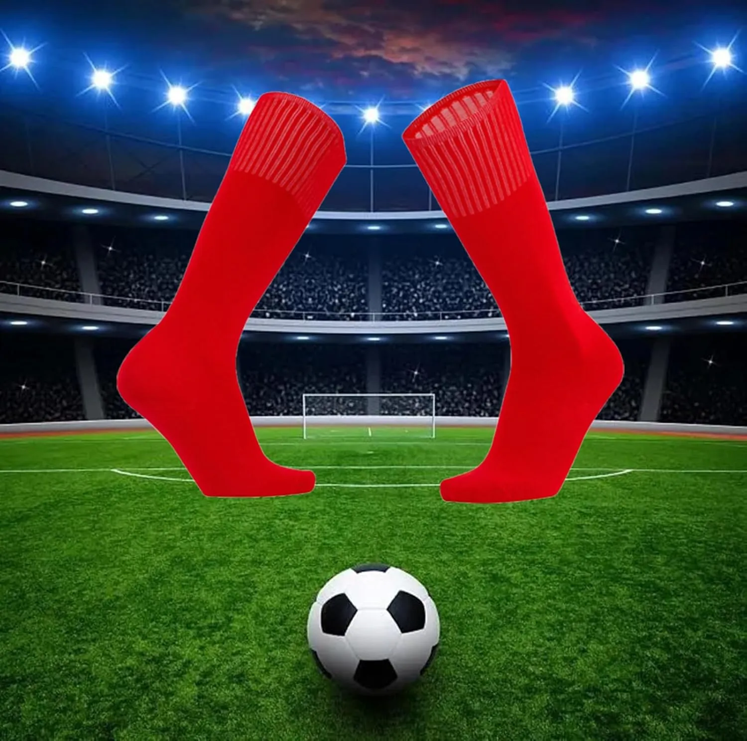 10 Pairs Kids Soccer Socks Stretchy Knee High Tube Colorful Football Athletic Team Socks for Boys Girls