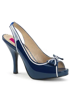 **4 1/2" Heel,3/4"Hidden P/F Peep Toe Slingback Sandal W/Bow