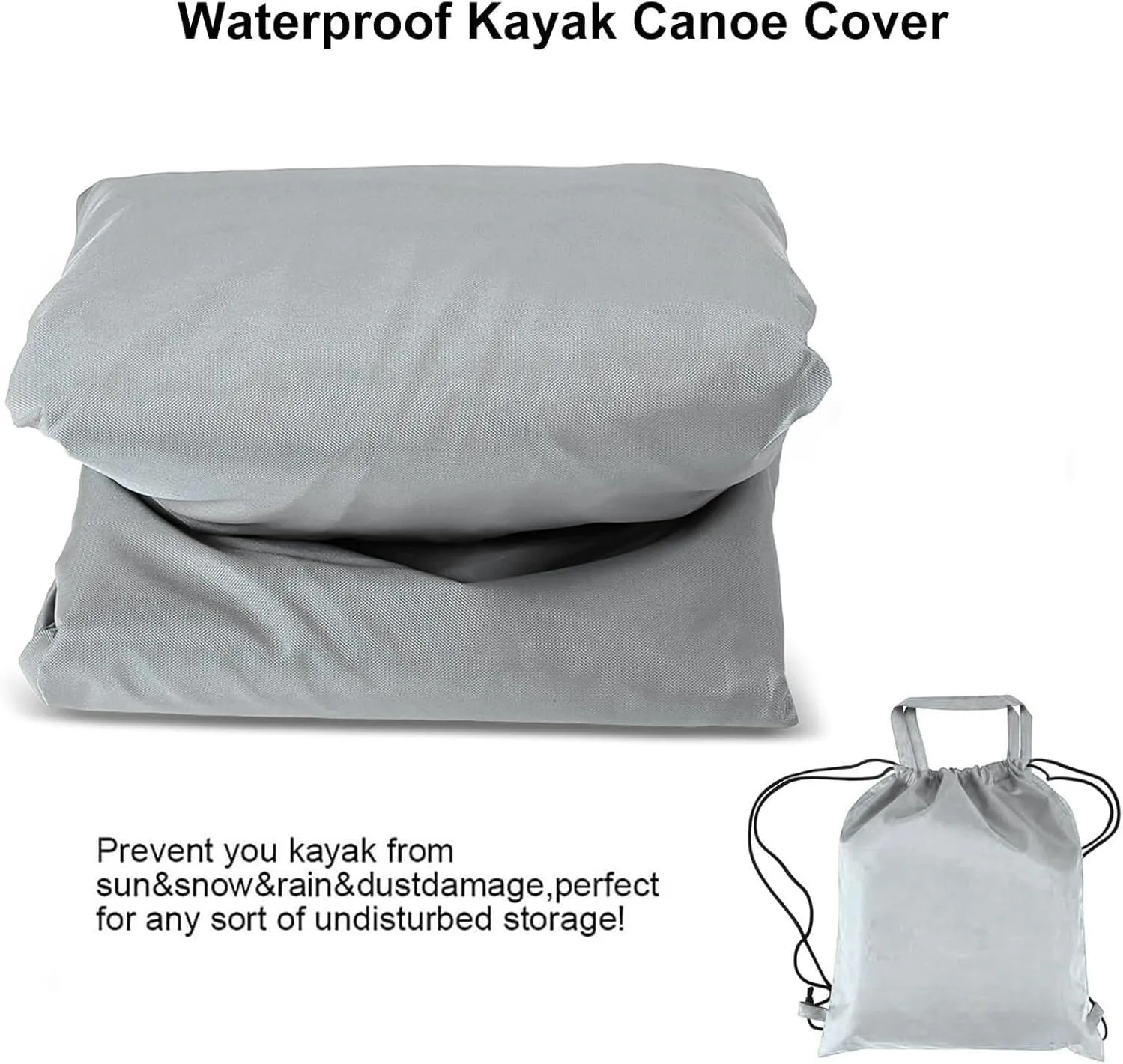 420D Fully Wrapped Canoe Cover with Storage Bag UV Resistant Canoe Cover for Indoor/Outdoor Storage(Black,13FT)