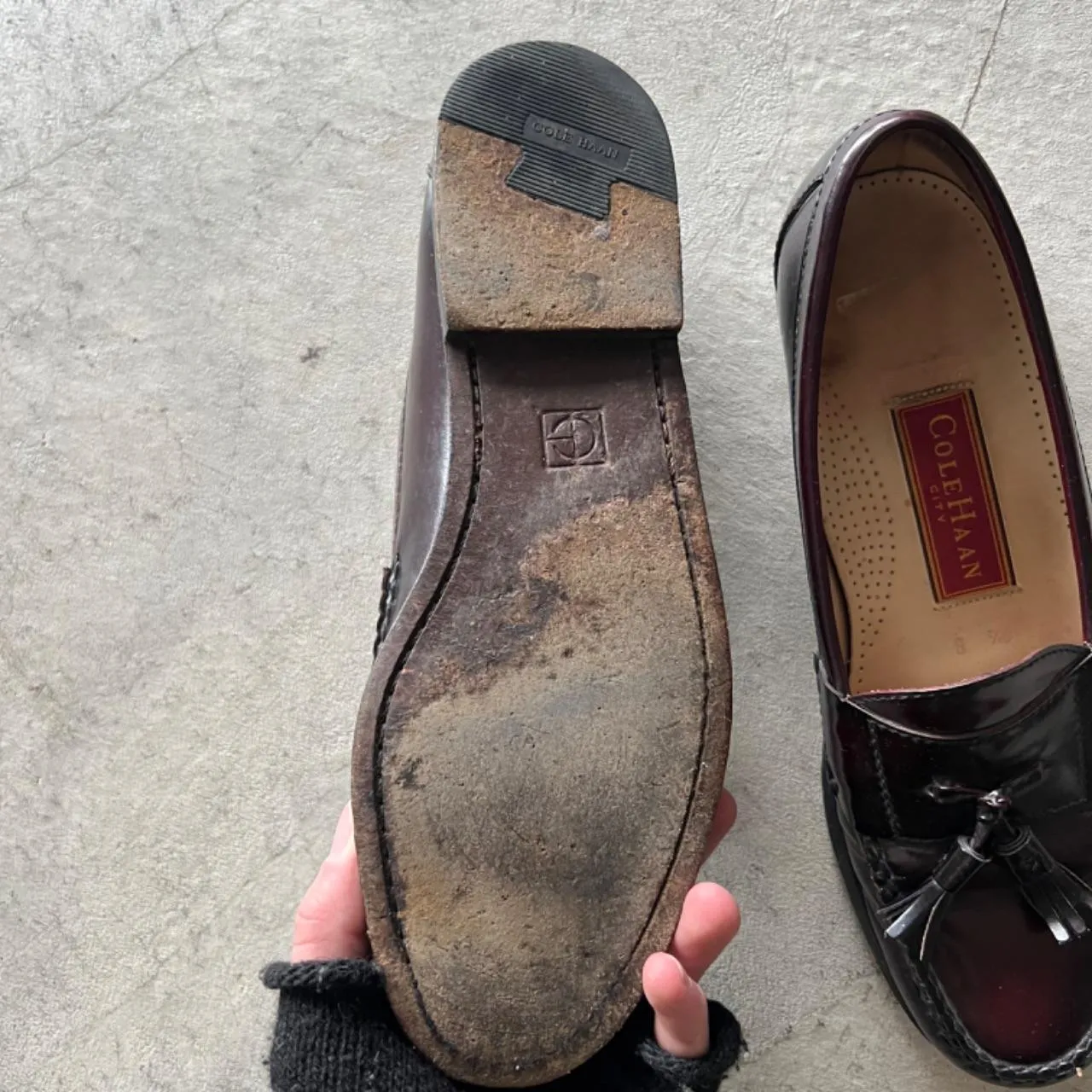 90s Mahogany Brown Leather Tassel Loafers- M's 9.5, W's 11