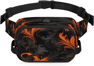 Abstract Dark Boho Printings Fanny Packs for Women Men Waterproof Waist Bag with Adjustable Strap Belt Bag for Travel Running Hiking