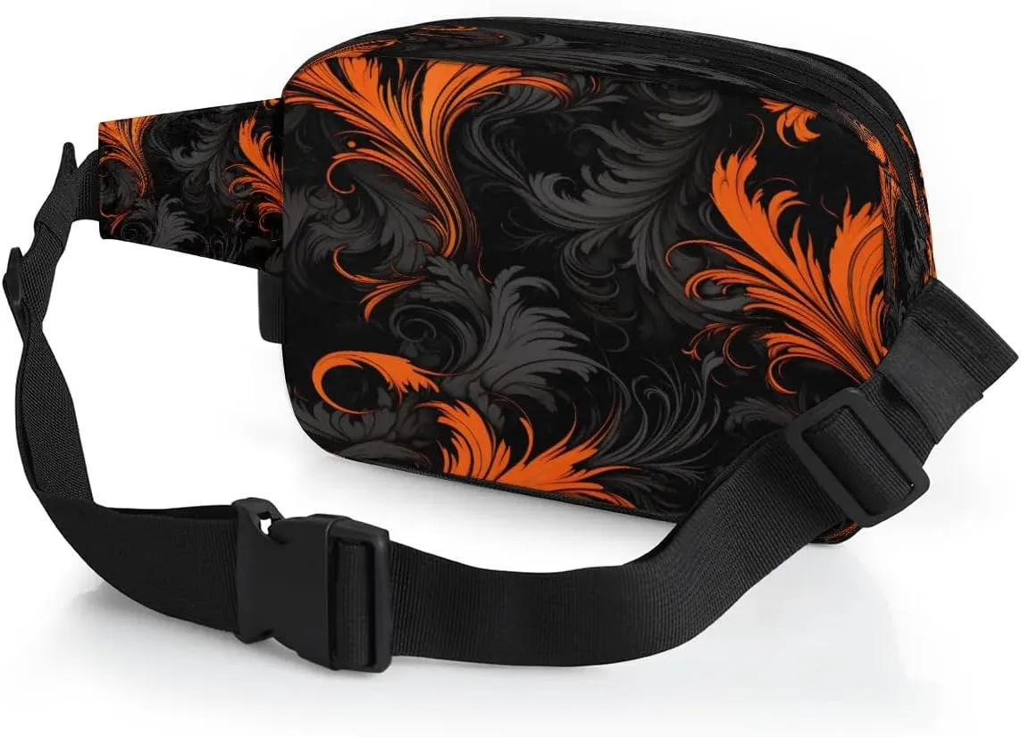Abstract Dark Boho Printings Fanny Packs for Women Men Waterproof Waist Bag with Adjustable Strap Belt Bag for Travel Running Hiking