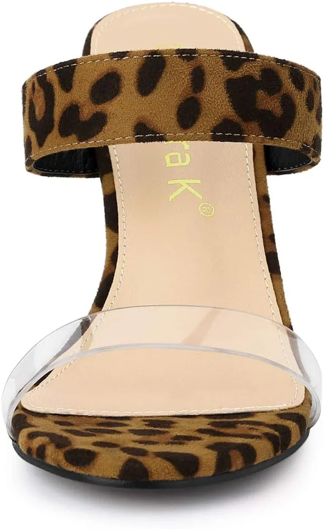 Allegra K Women's Clear Strap Stiletto Heel Slides Sandals