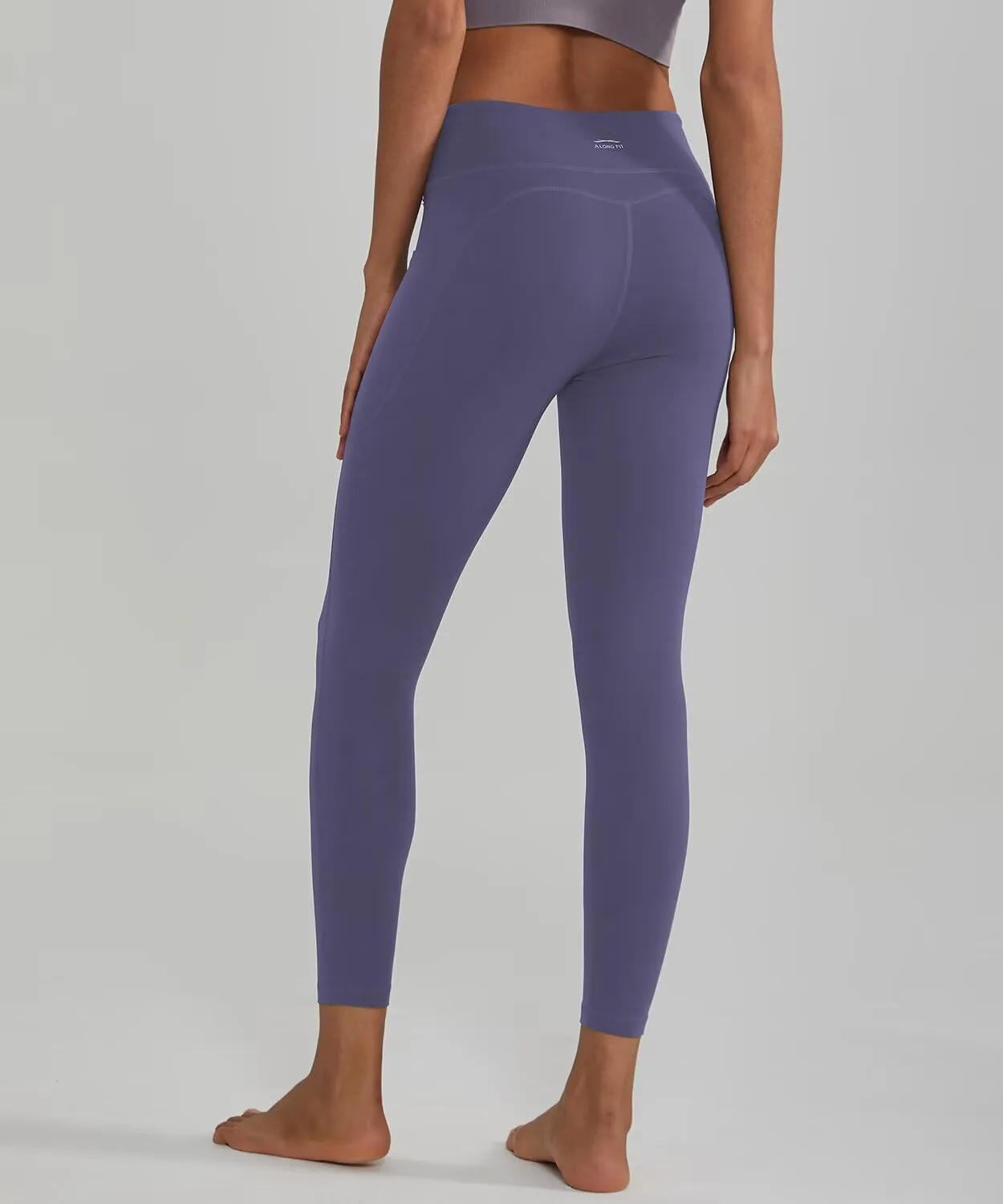 ALONG FIT High Waisted Leggings with Pockets, Tummy Control Workout Leggings for Women 25’’ Soft Yoga Pants Gym Sport Lounge