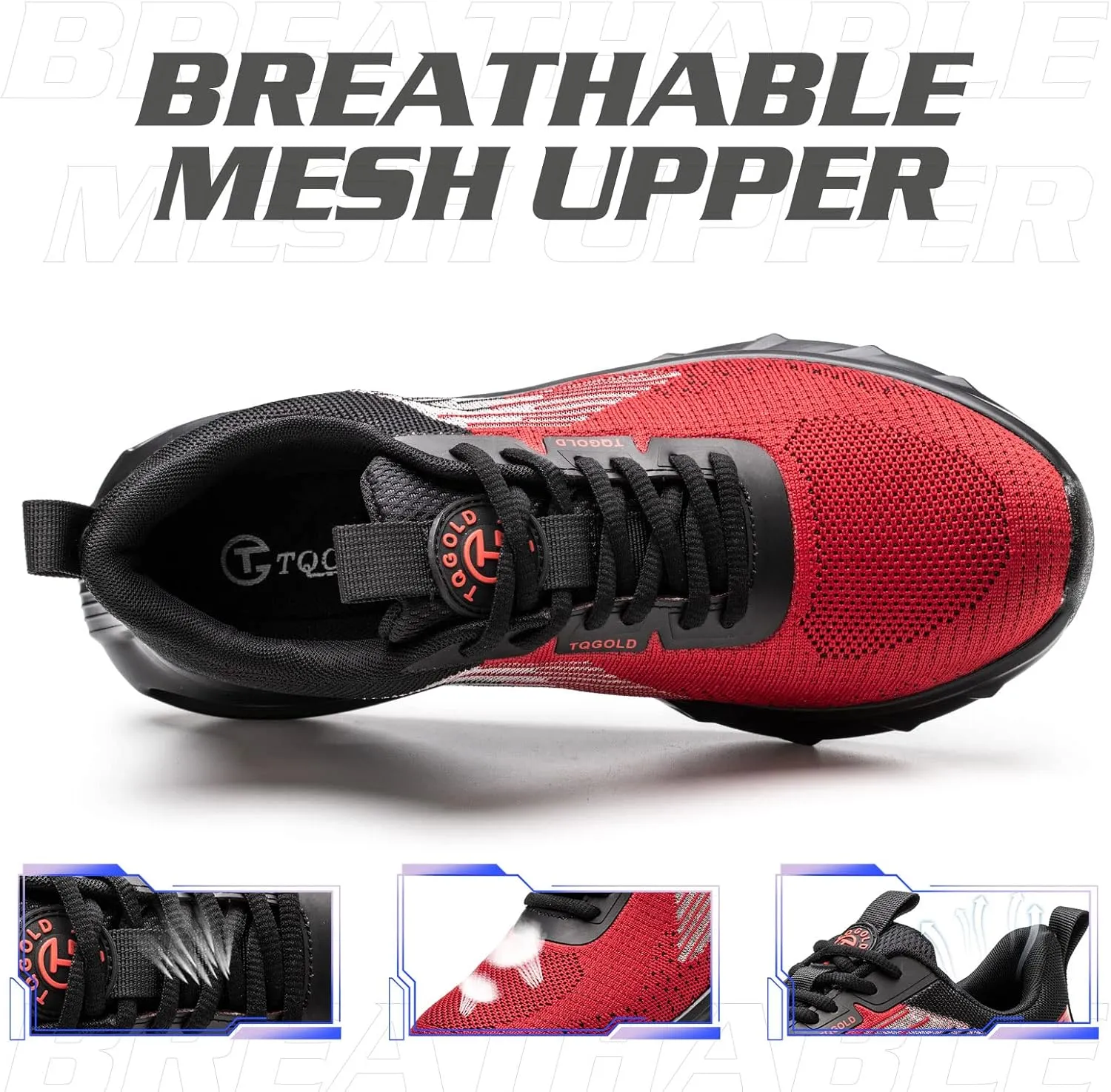 AONEGOLD Safety Shoes for Men Steel Toe Sneaker Work Shoes Lightweight Breathable Industrial Construction Puncture Proof Shoes