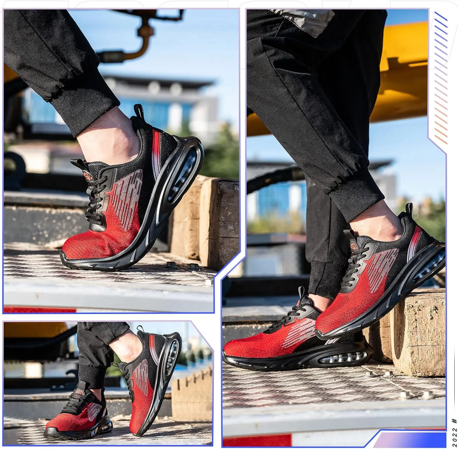 AONEGOLD Safety Shoes for Men Steel Toe Sneaker Work Shoes Lightweight Breathable Industrial Construction Puncture Proof Shoes