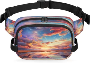 Art Abstract Printings Fanny Packs for Women Men Waterproof Waist Bag with Adjustable Strap Belt Bag for Travel Running Hiking