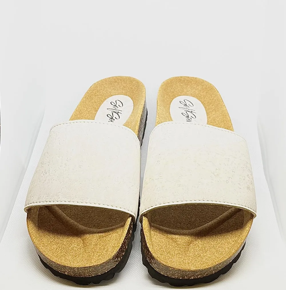 Audrey Cork Slide – Off White