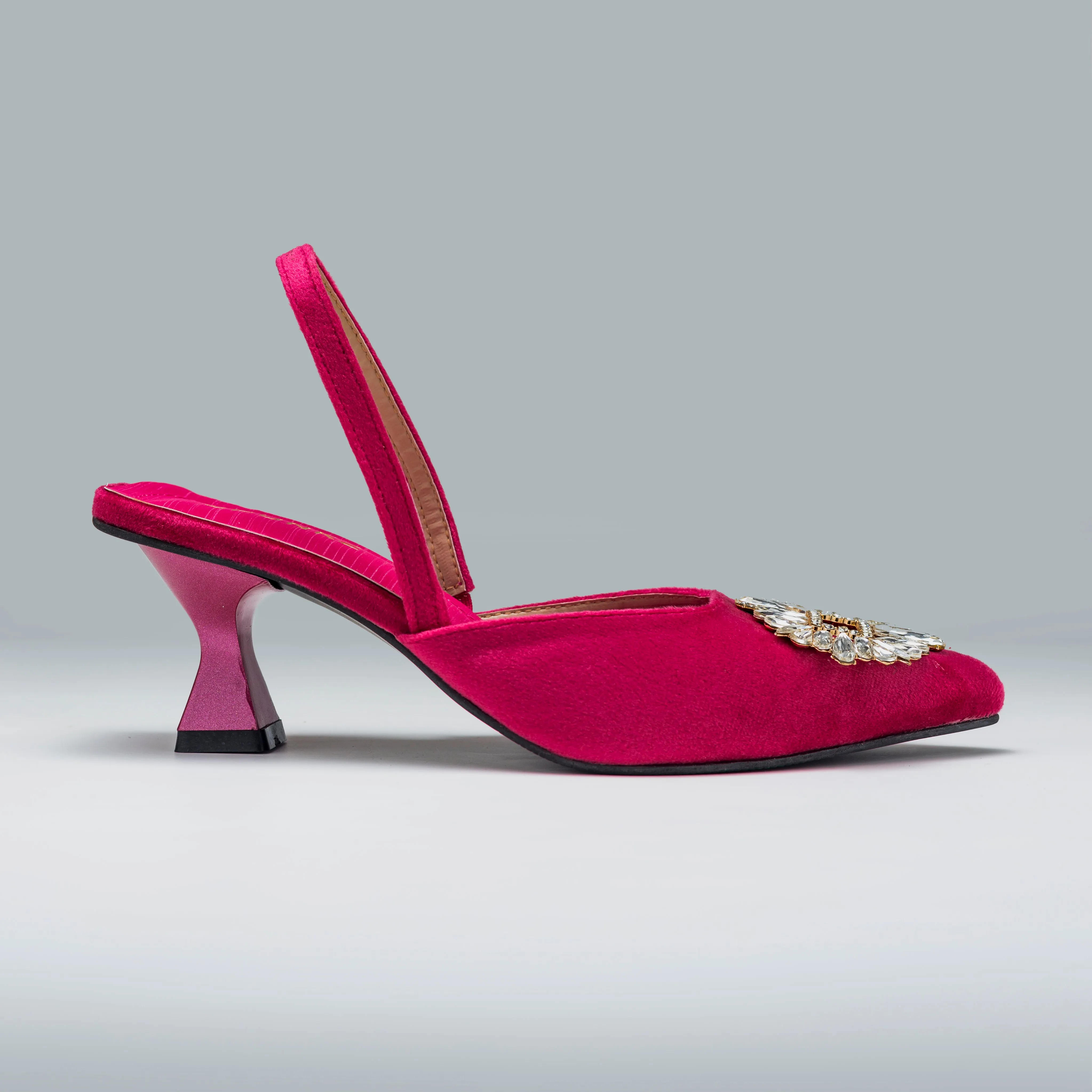Barbie Pink Diamond Brooch Rhinestone Bow Heels-11083