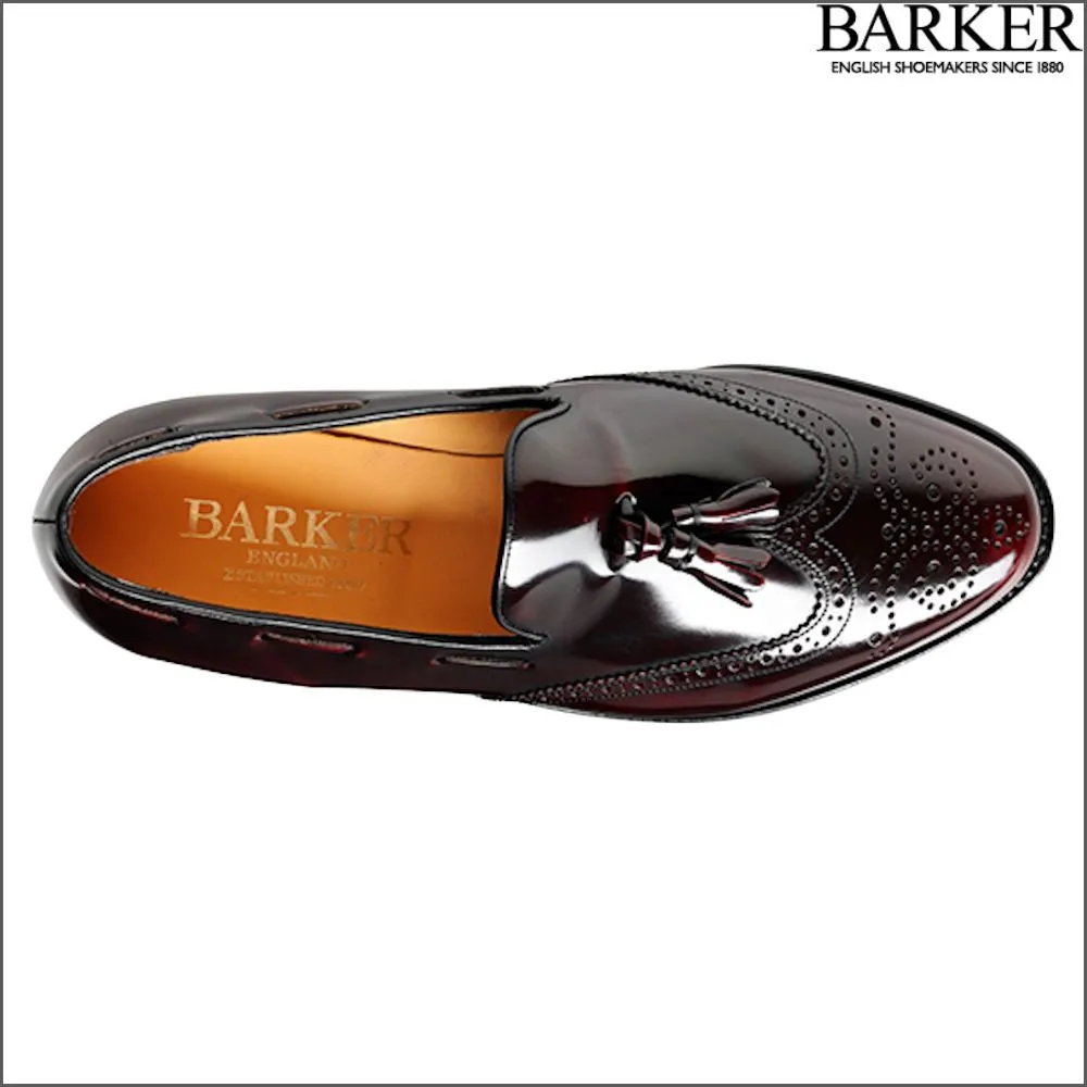 Barker Clive Burgundy Hi-Shine Loafer@