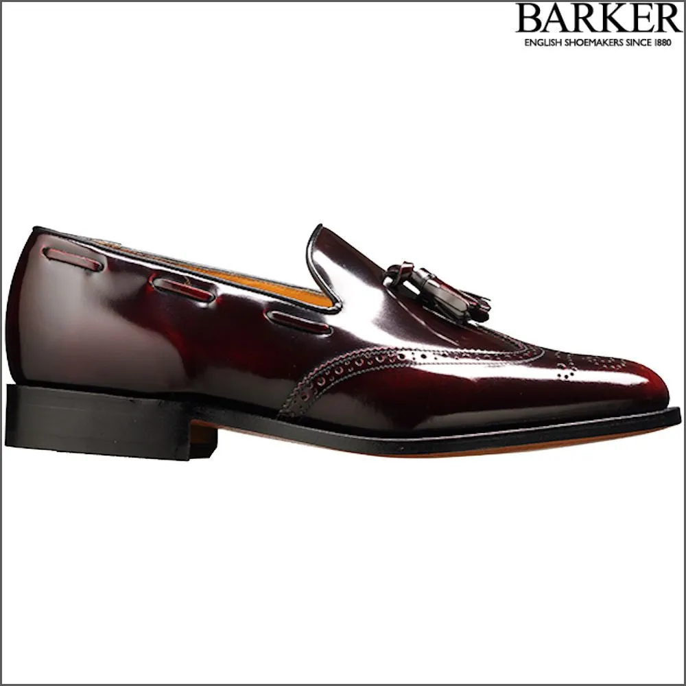 Barker Clive Burgundy Hi-Shine Loafer@