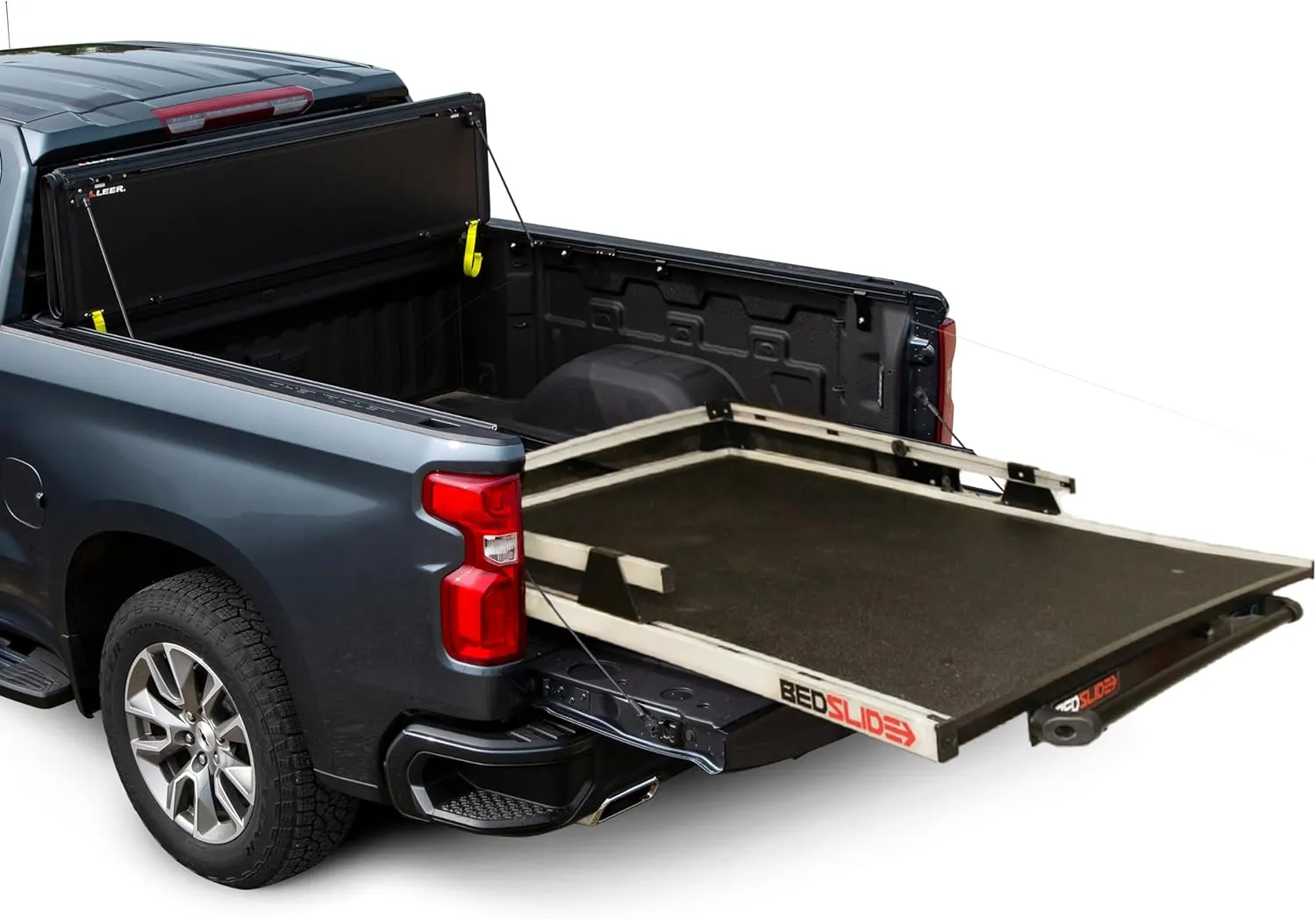 Bedslide 1500 Contractor Sliding Truck Bed Organizer, 79 x 48-Inch, Capacity 1500 lbs., Truck Bed Storage Tray, Silver