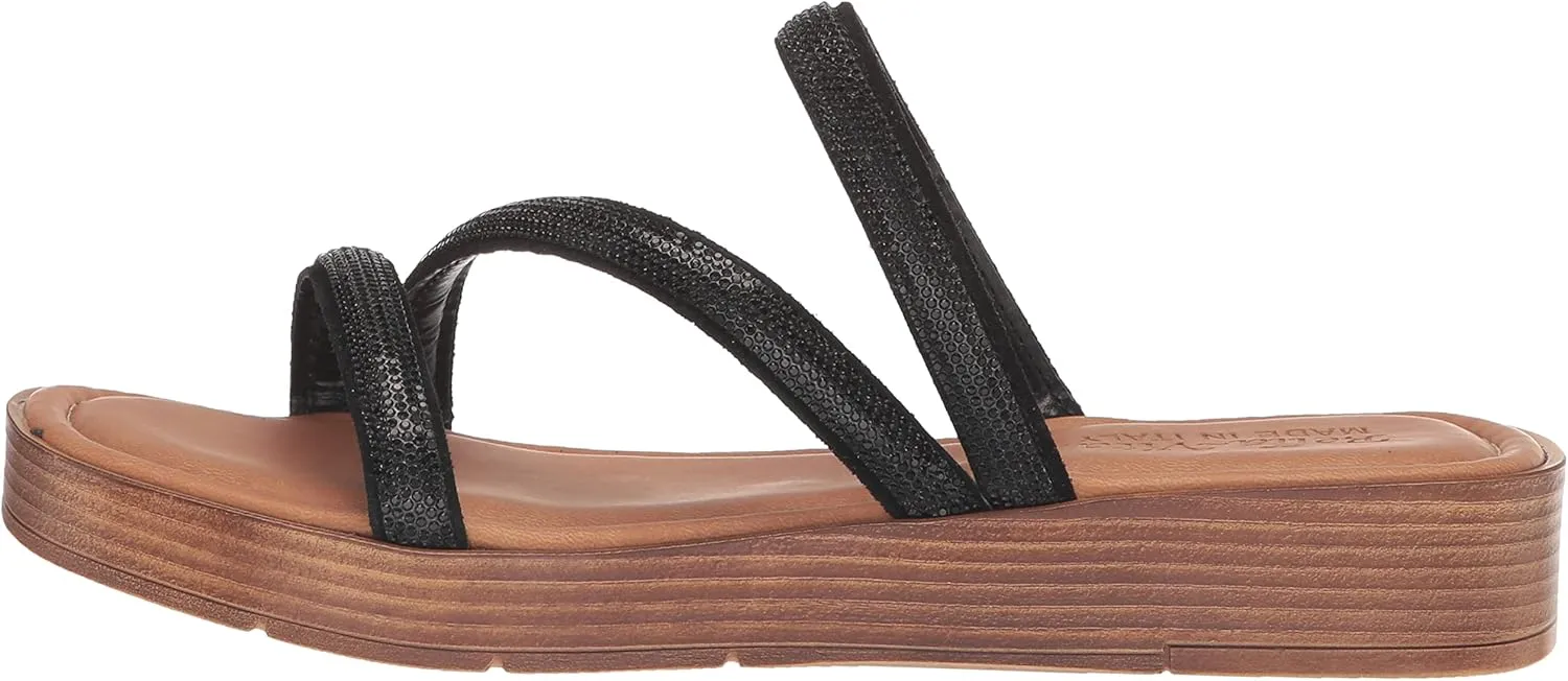 Bella Vita Women's Ona-Italy Sparkle Slide Flat Sandal