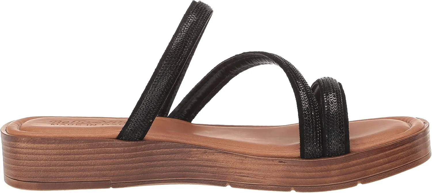 Bella Vita Women's Ona-Italy Sparkle Slide Flat Sandal