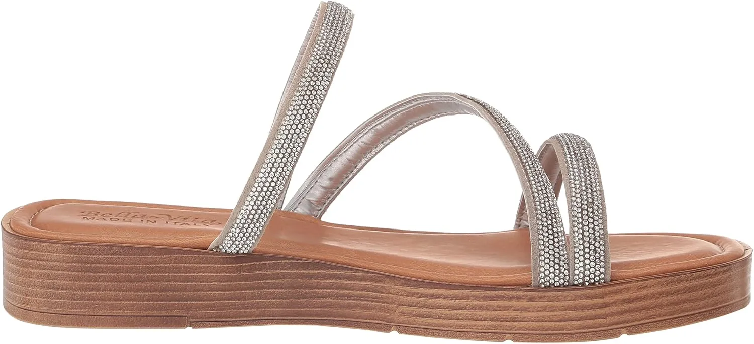 Bella Vita Women's Ona-Italy Sparkle Slide Flat Sandal
