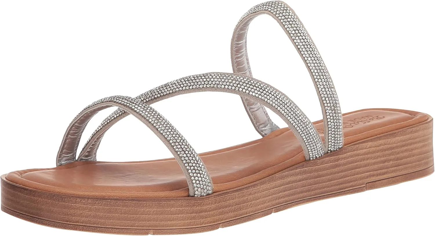 Bella Vita Women's Ona-Italy Sparkle Slide Flat Sandal
