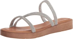 Bella Vita Women's Ona-Italy Sparkle Slide Flat Sandal