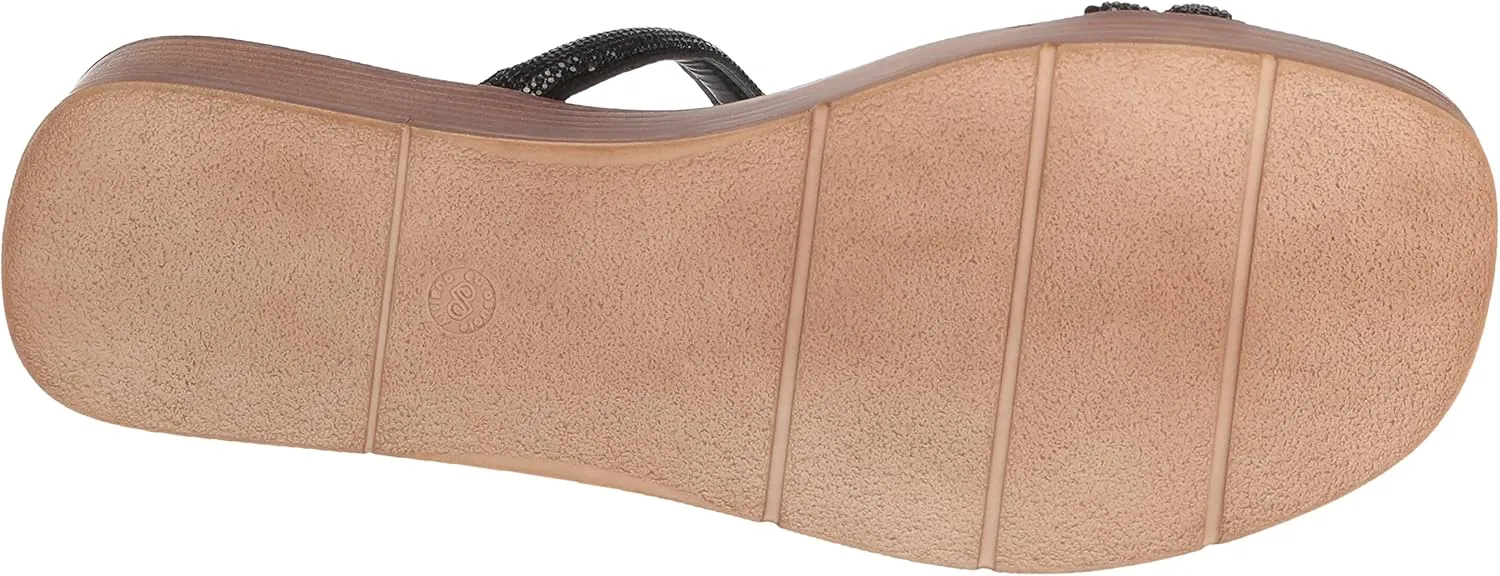 Bella Vita Women's Ona-Italy Sparkle Slide Flat Sandal