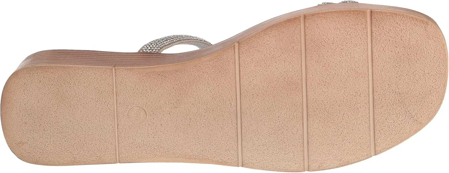 Bella Vita Women's Ona-Italy Sparkle Slide Flat Sandal