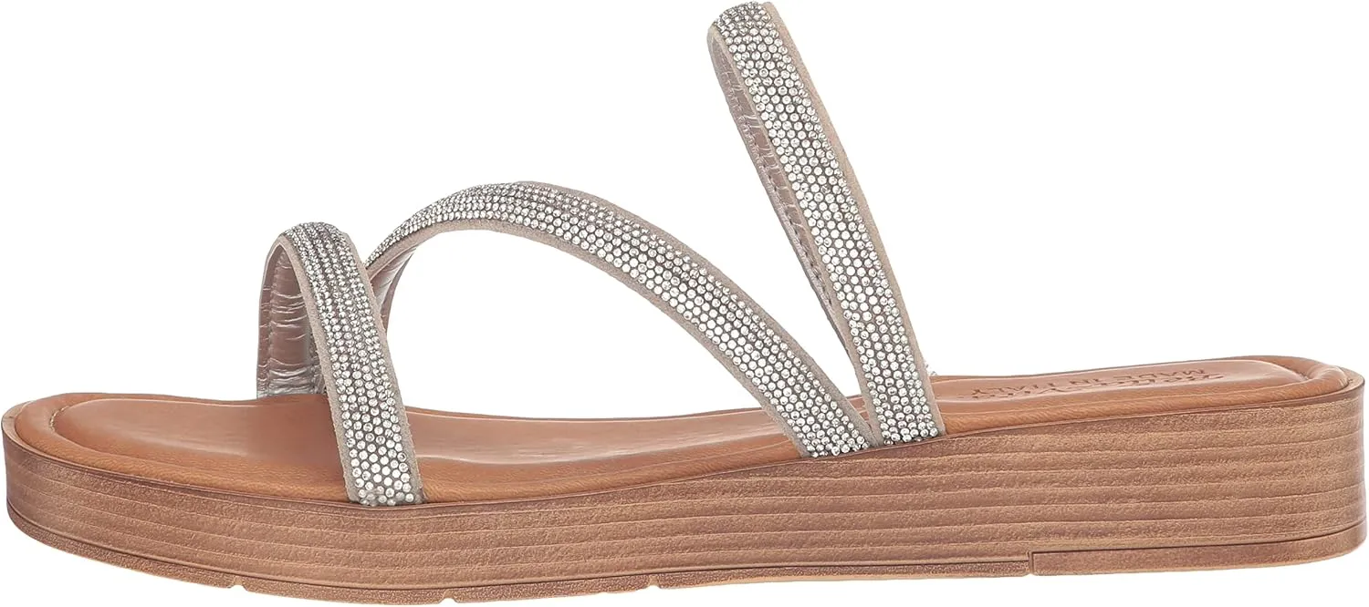 Bella Vita Women's Ona-Italy Sparkle Slide Flat Sandal