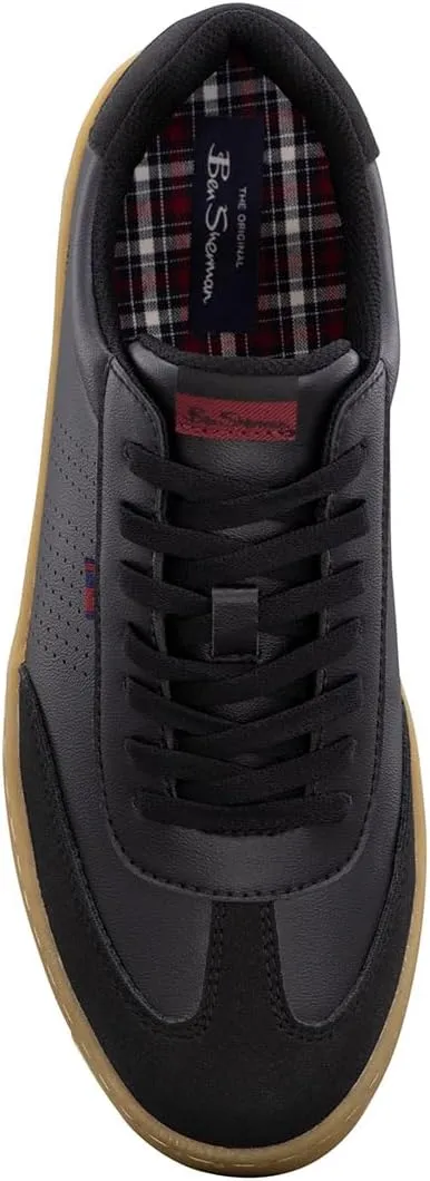 Ben Sherman Mens Glasgow Lace Up Sneakers Shoes Casual - Black