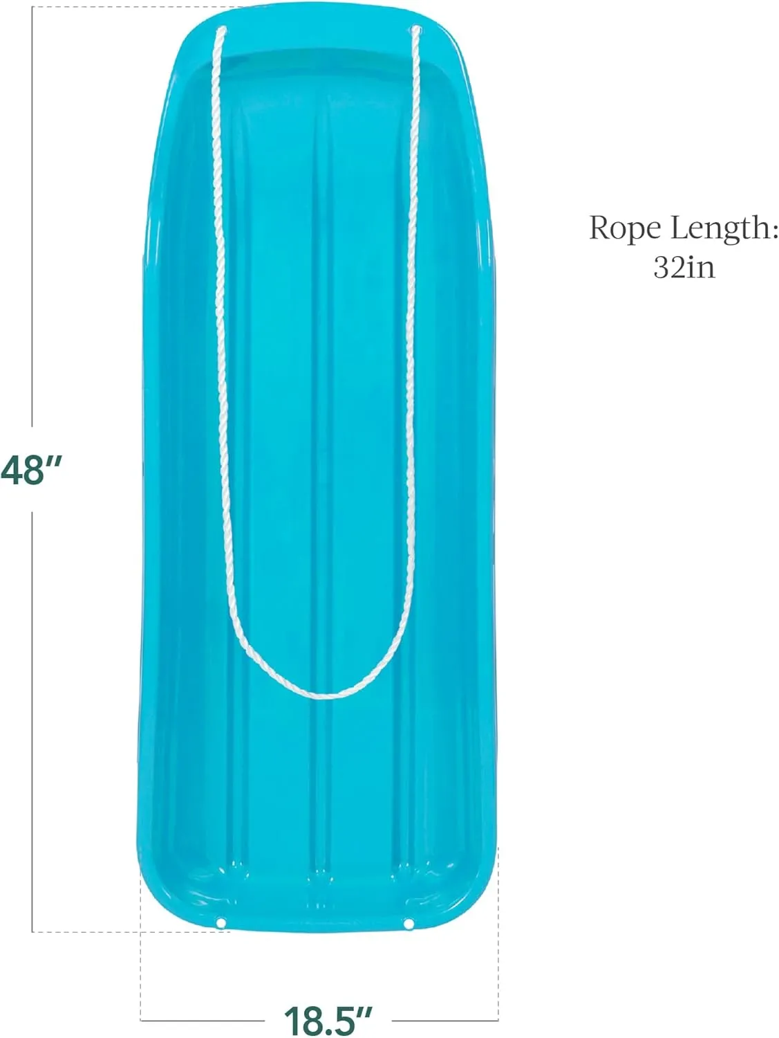 Best Choice Products 48in Kids Plastic Toboggan Snow Sled w/Pull Rope