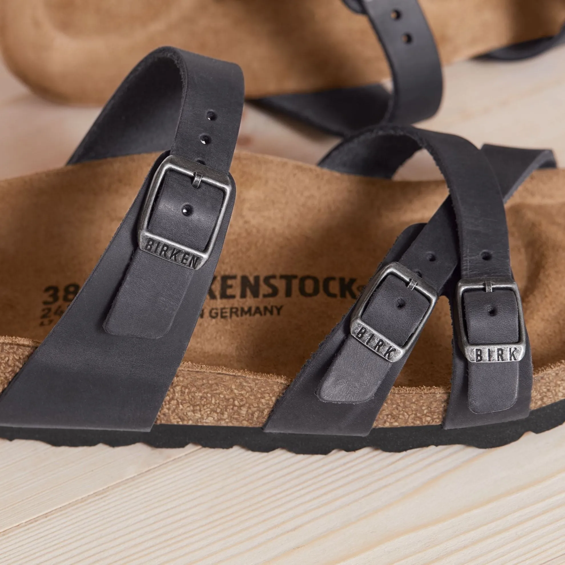 Birkenstock Franca black oiled leather