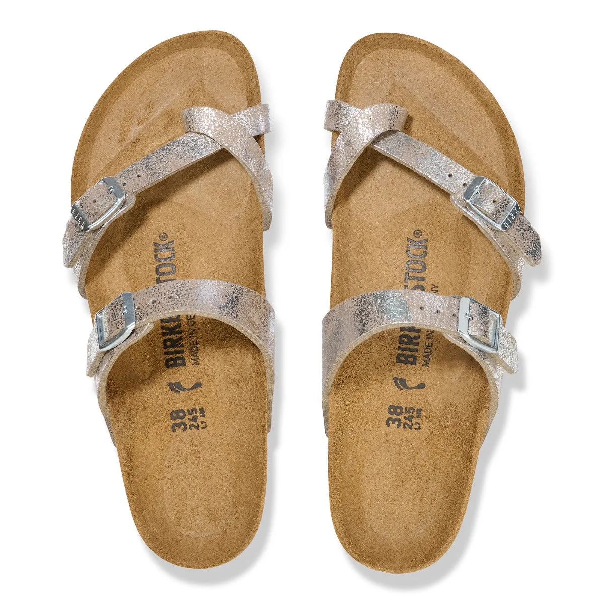 Birkenstock Washed Metallic Silver Mayari Synthetics Women's Sandals R1026992