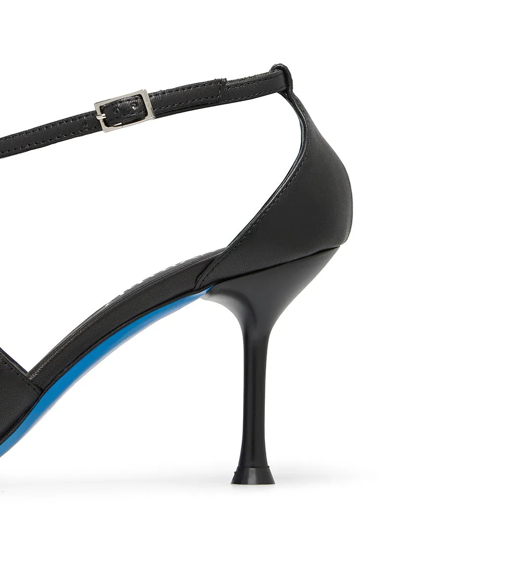 Black nappa leather sandal