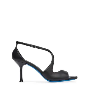 Black nappa leather sandal