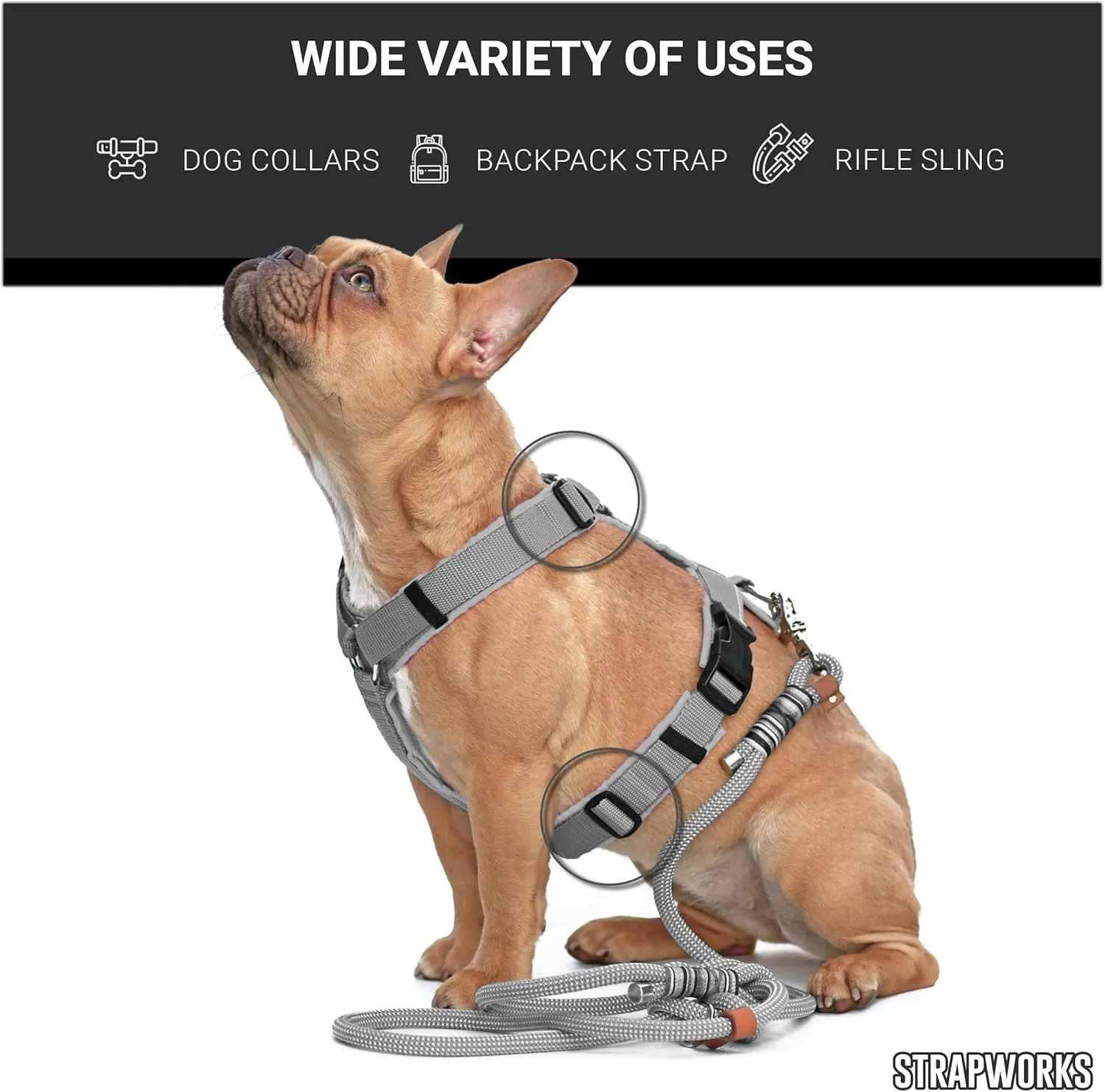 Black Plastic Tri-Glide Slide – for Bag Straps, Rifle Slings, Dog Collars - 2 Inch, 25 Pack