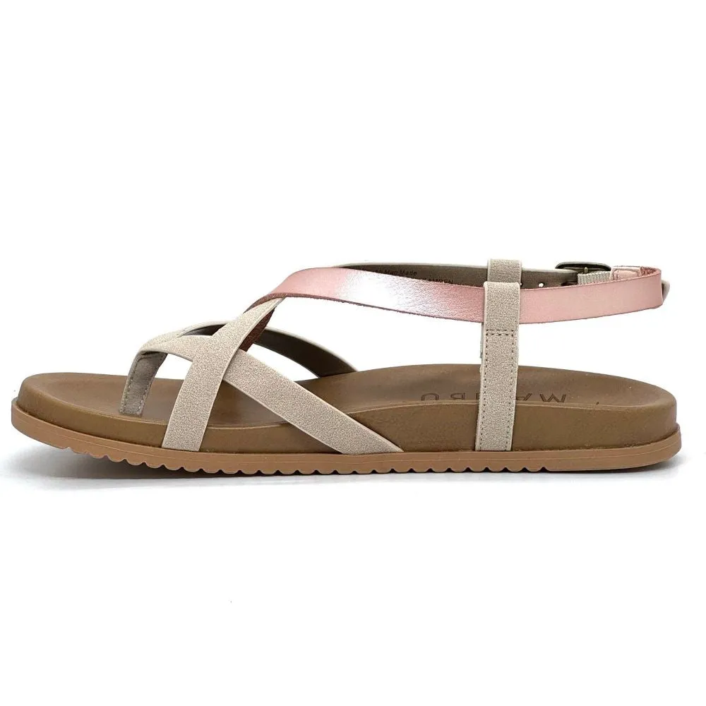Blowfish Malibu Camden Women's Vegan Crisscross Strappy Dye Cut Sandal Taupe/Maple