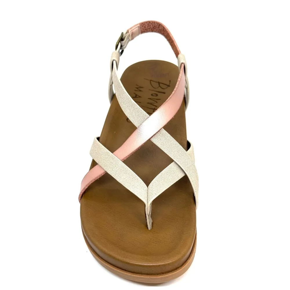 Blowfish Malibu Camden Women's Vegan Crisscross Strappy Dye Cut Sandal Taupe/Maple