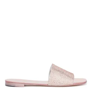 Blush crystal slide flats
