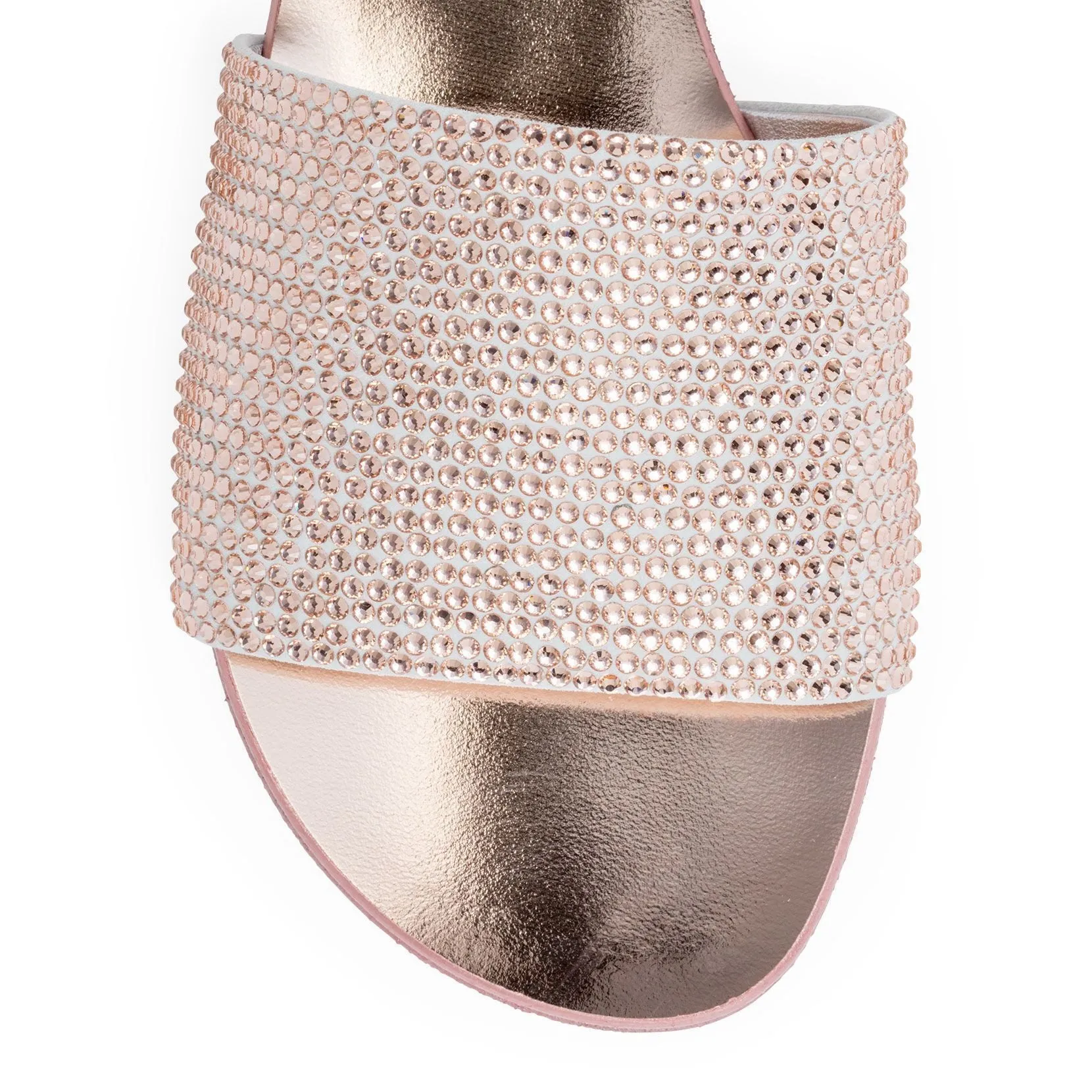 Blush crystal slide flats