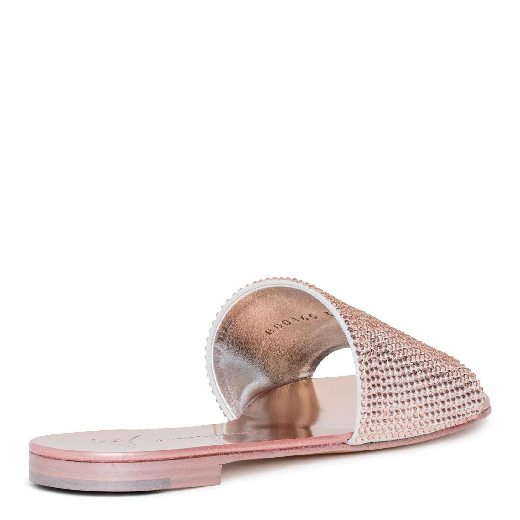 Blush crystal slide flats