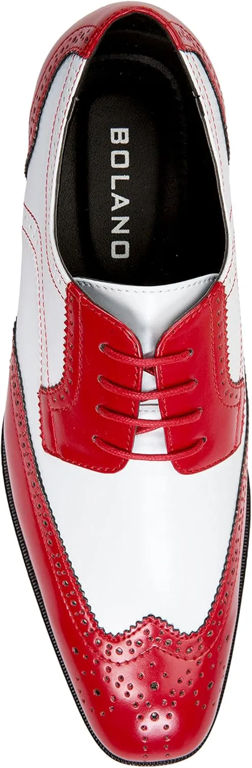 Bolano Elwyn, Men's Dress Shoes - Oxford & Wingtip - Spectator Two-Tone, Lace Up, Brogue Formal Shoes