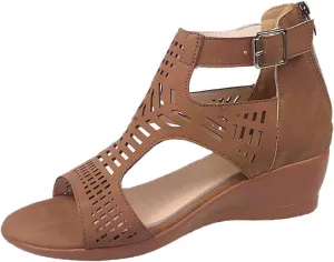 Born Shoes for Women Sandals Toe Ladies For Women Wedges Fashion Out Shoes Hollow Sandals Peep Women Shoes Heels Sandals
