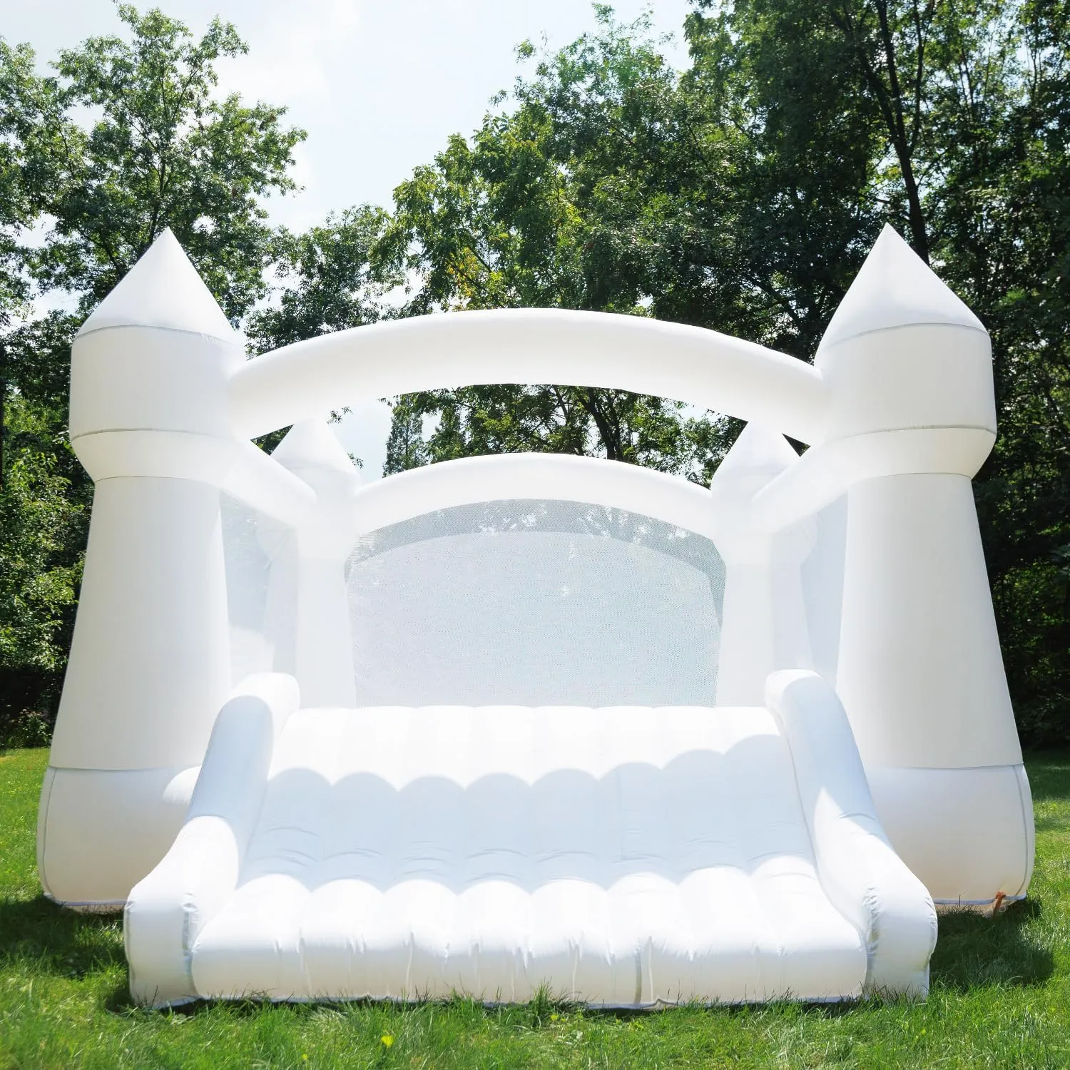 Bounceland Party Castle Daydreamer Cloud Bounce House, 16.4 ft L x 13.1 ft W x 9.3 ft H, Basketball Hoop, UL Strong Blower Included, Trendy Pastel Color, Fun Slide & Bounce Area, Castle Theme for Kids