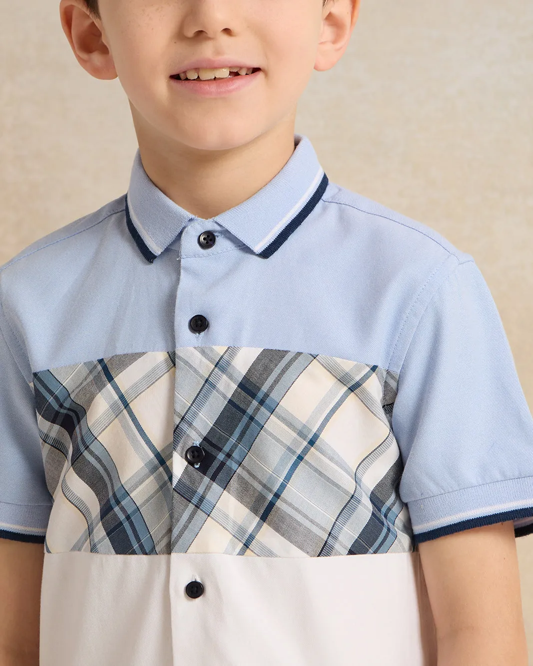 Boys Blue And White  Oxford Shirt