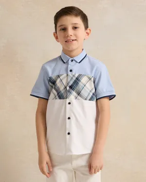 Boys Blue And White  Oxford Shirt