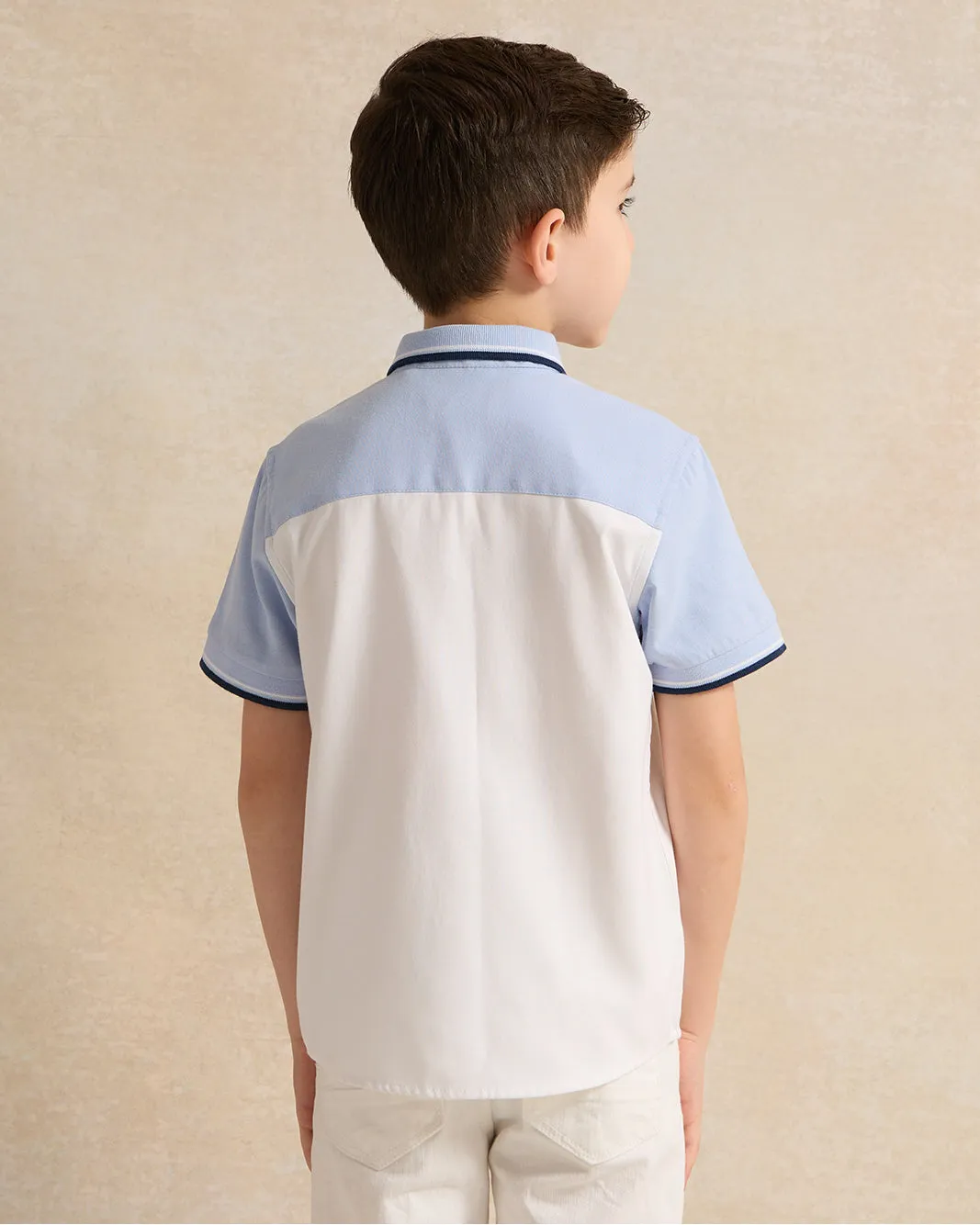 Boys Blue And White  Oxford Shirt
