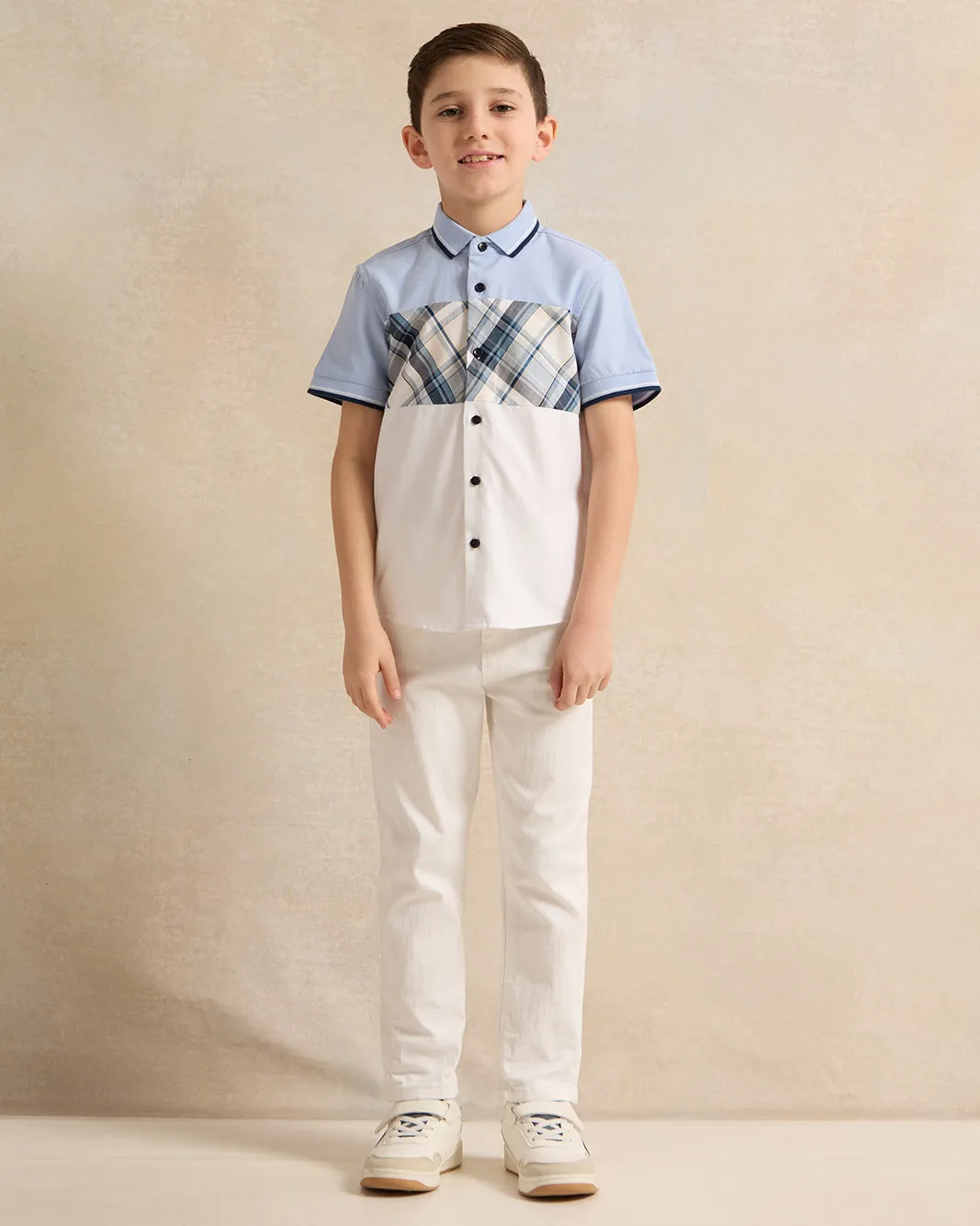 Boys Blue And White  Oxford Shirt
