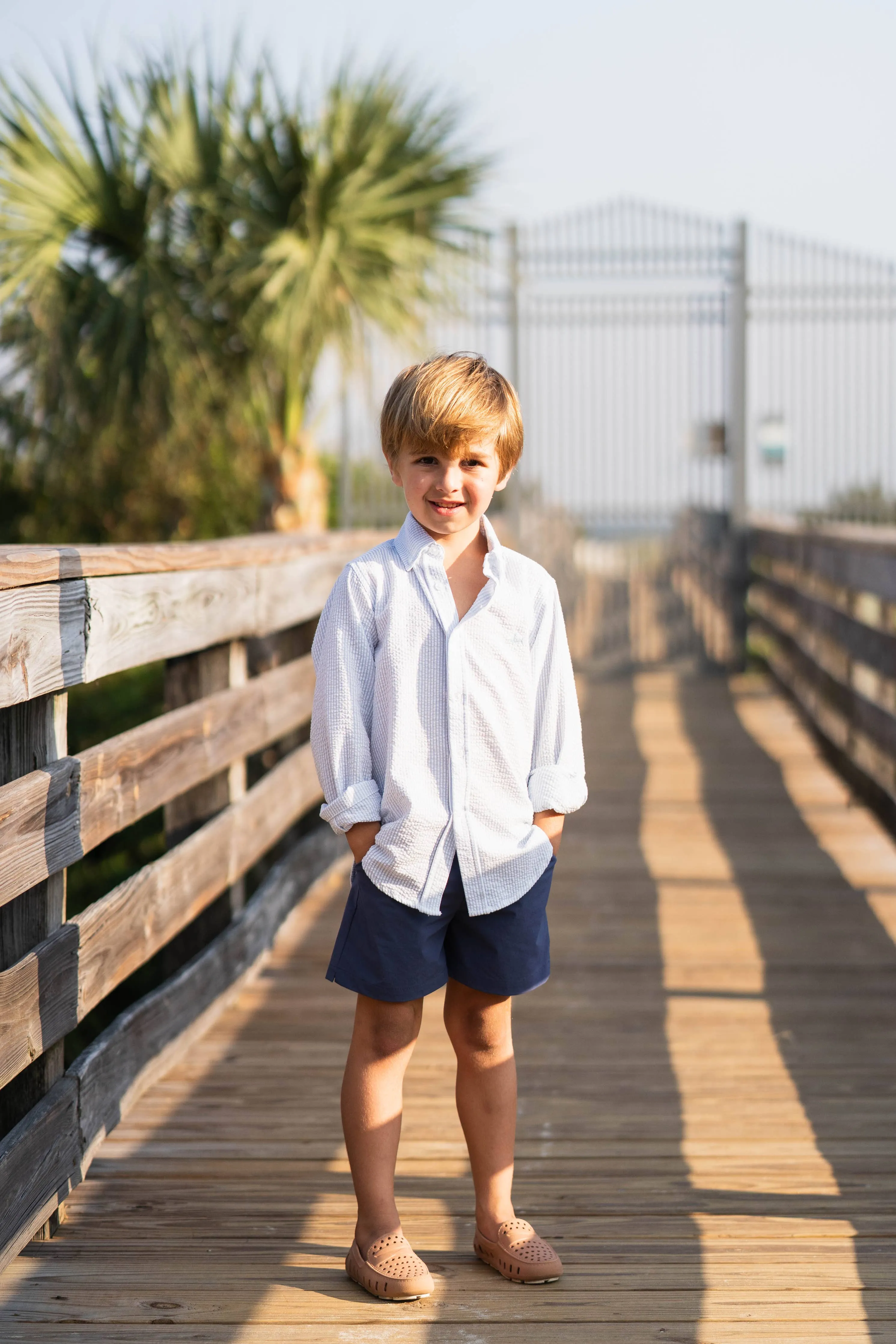 Boys Percentage-based sale Priority access Carter Blue Oxford Shirt: Saltwater Light Co. Seersucker