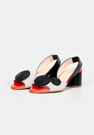BRENDA ZARO TRI COLOR SPIRAL ORNAMENTED SANDAL T4319