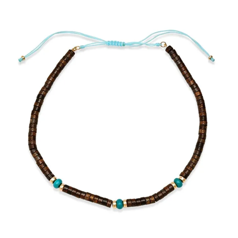 Bronzite and Turquoise Beaded Necklace