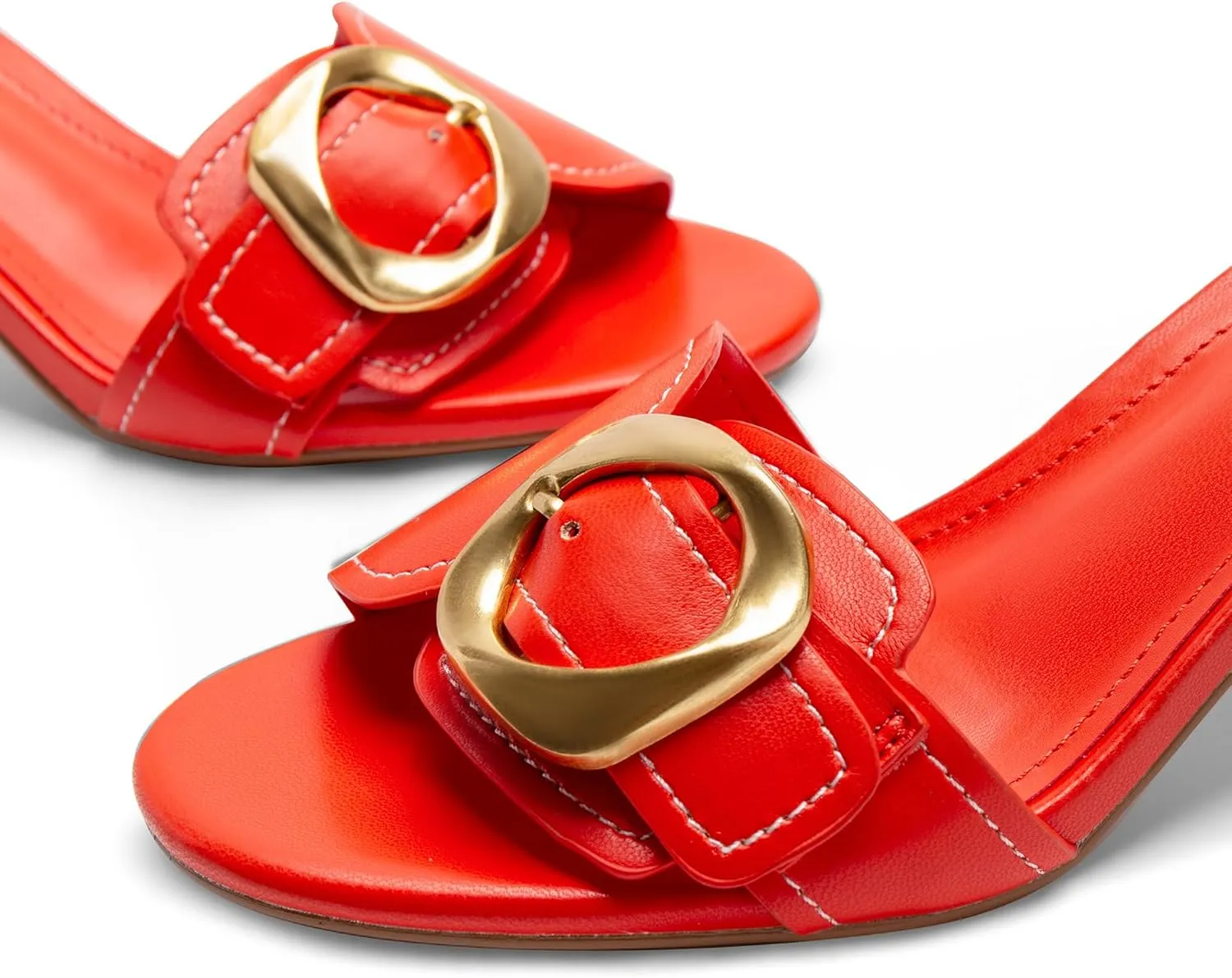 Buckle Slide Heeled Sandals for Women with 2.25 Inch Stiletto Heel